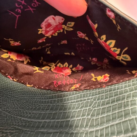 BETSEY JOHNSON Margie Teal Crossbody Bag with Textured Finish EUC Like New - Picture 4 of 6